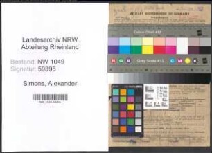Entnazifizierung Alexander Simons , geb. 13.01.1895 (Dentist)