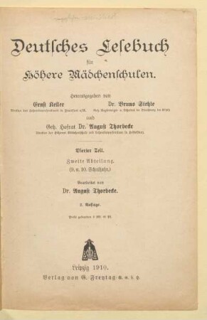 Abteilung 2 = (9. und 10. Schuljahr), [Schülerband]: [Abteilung 2 = (9. und 10. Schuljahr), [Schülerband]]