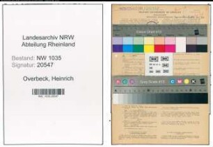 Entnazifizierung Heinrich Overbeck , geb. 24.02.1901 (Bergbeamter)