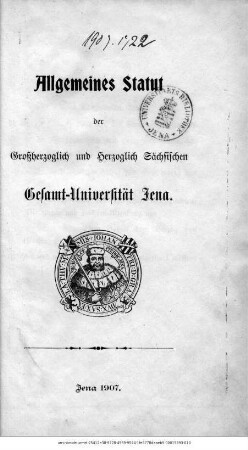 Allgemeines Statut der Großherzoglich und Herzoglich Sächsischen Gesamt-Universität Jena