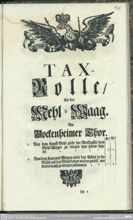 Tax-Rolle, An der Mehl-Waag A, Bockenheimer Thor