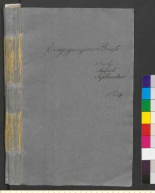 Alter Umschlag "Eingegangene Briefe July August. September 1824."