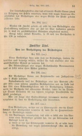 Zwölfter Titel. Von der Vertheidigung des Beschuldigten