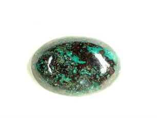 Chrysokoll, geschliffen