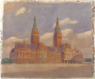 Billing, Hermann; Kiel (Schleswig-Holstein); Rathaus - Erster Entwurf (Perspektive)
