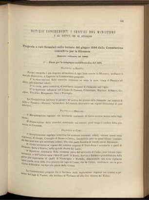 Notizie Concernenti i servizi del Ministero e gli Istituti che ne dipendono.