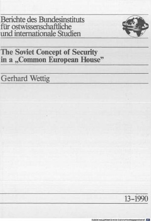 The Soviet concept of security in a "common European house"
