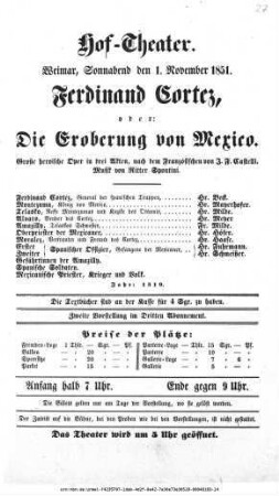 Ferdinand Cortez, oder: Die Eroberung von Mexico