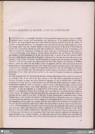Anna Simons as scribe and illuminator