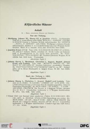 Altfürstliche Häuser (Nr. 1-655)
