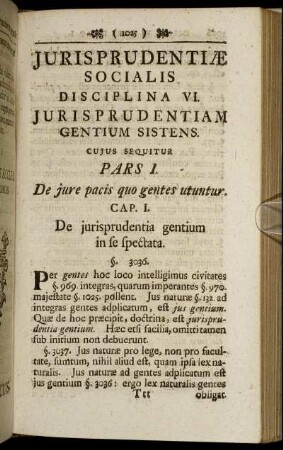 Jurisprudentiæ Socialis Disciplina VI. Jurisprudentiam Gentium Sistens.