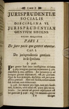 Jurisprudentiæ Socialis Disciplina VI. Jurisprudentiam Gentium Sistens.