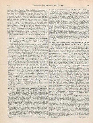 103 [Rezension] Schultze, Alfred, Stadtgemeinde und Reformation