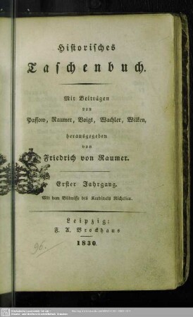 1.1830: Historisches Taschenbuch