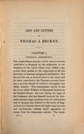The life and letters of Thomas à Becket : now first gathered from the contemporary historians, 1