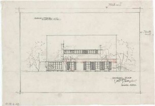 Gsaenger, Gustav; München - Obermenzing; Landhaus Dr. Fiedler - Entwurf, Südseite (Ansicht)