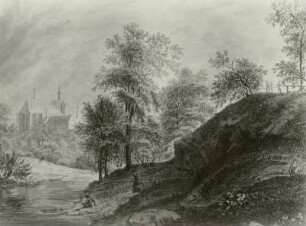 Flußlandschaft mit Kirche