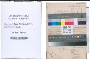 Entnazifizierung Franz Wolter , geb. 00.00.0000 ()
