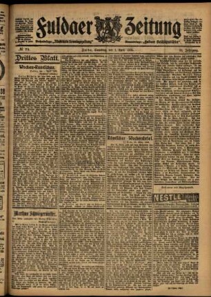 Dritte Ausgabe vom Samstag, den 01. April 1905.