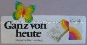 Werbeschild für "Candida mild"-Zigaretten, "Ganz von heute"