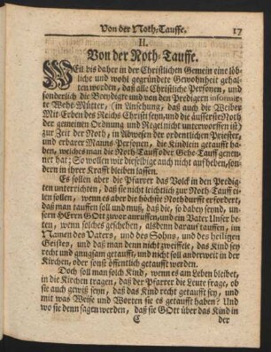 II. Von der Noth-Tauffe