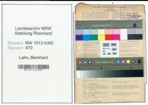 Entnazifizierung Bernhard Lahn , geb. 03.05.1897 (Sparkassenbuchhalter)