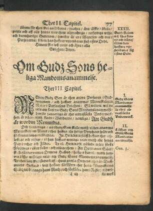 Om Budz Sons heliga Mandomsanammelse. Thet III. Capitel.