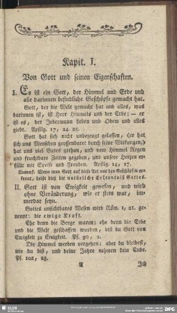 Kapit. I. Von Gott und seinen Eigenschaften