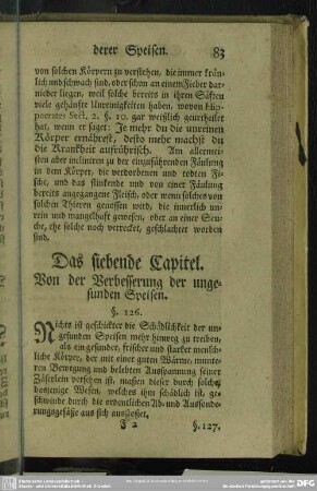 Das siebende Capitel. Von der Verbesserung der ungesunden Speisen