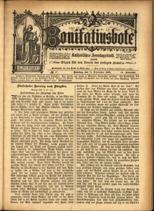 Erste Ausgabe vom Sonntag, den 11. September 1898.