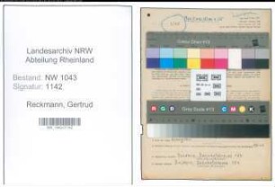 Entnazifizierung Gertrud Reckmann , geb. 24.04.1890 (Geschaeftsinhaber)