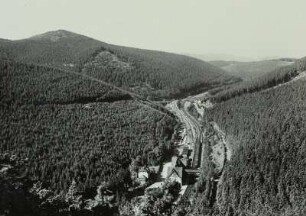 Bahnhof Oberhof : Blick von Bärenstein zum Oberhofer Bahnhof
