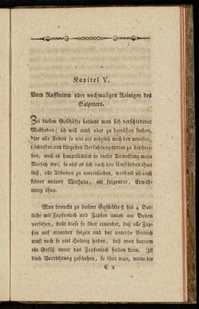 Kapitel V. Vom Raffiniren oder nochmaligen Reinigen des Salpeters.