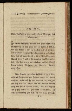 Kapitel V. Vom Raffiniren oder nochmaligen Reinigen des Salpeters.