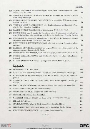 Teppiche (Nr. 492-504)