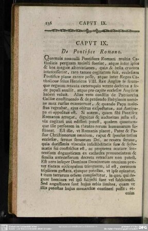 Caput IX. De Pontifice Romano