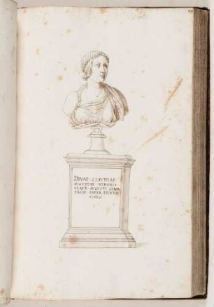 Bildnisbüste der Claudia Augusta, Tochter des römischen Kaisers Nero, in: Imperatorum romanorum ac eorum coniugum liberorum [...] Tomus primus, Nr. 90