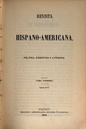 Revista hispano-americana, política, científica y literaria. 1. 1864 (1865)