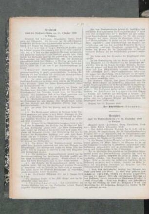 Protokoll über die Vorstandssitzung am 31. Oktober 1909 in Bochum
