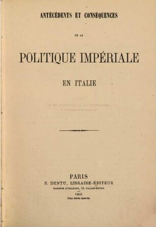 Antécédents et conséquences de la politique impériale en Italie