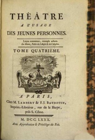 Théâtre À L'Usage Des Jeunes Personnes. 4