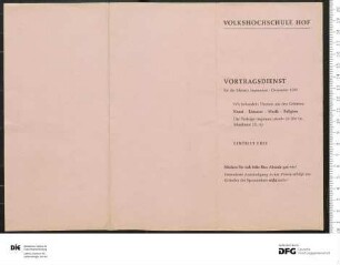 Beilage zum Programm Jahr 1957/1958