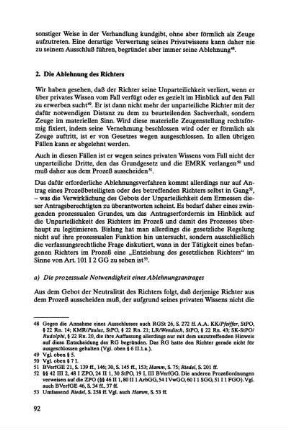 2. Die Ablehnung des Richters
