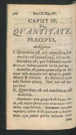 Caput IV. De Quantitate.