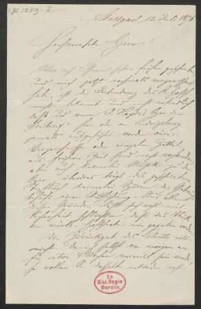 Brief an Friedrich Wilhelm Jähns : 12.07.1876