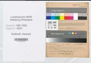 Entnazifizierung Heinrich Eickhoff, geb. 16.01.1900 (Buchhalter)