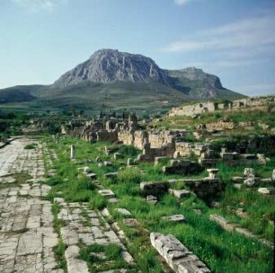 Alt-Korinth. Basilika. Lechaion-Straße. Nordbau, Basilika, Akrokorinth, 375m