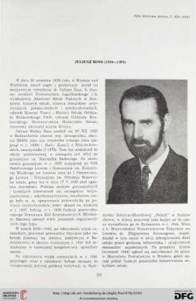 14: Juliusz Ross : (1920 - 1976)