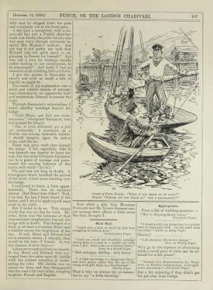 Owner of pram dinghy. "What d'you think of my boat?" Friend. "Where did you pinch it? Off a roundabout?"