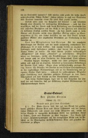 ¬Der¬ Phöbe Verein : Statut-Entwurf ; (Römer 16, 12)